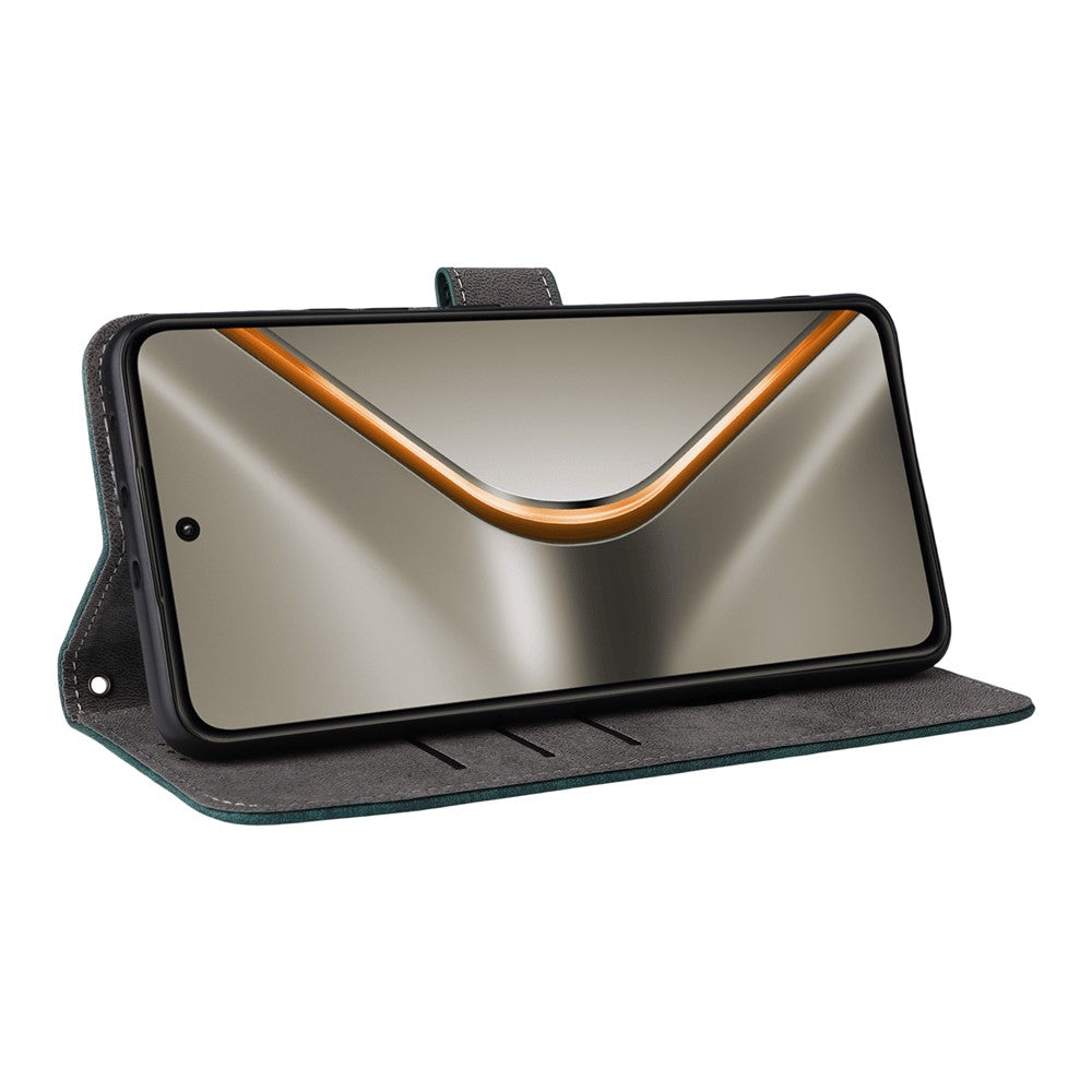 For Oppo K13 5G / 13x / K12s Case Wallet RFID Blocking PU Leather Phone Cover Stand with Strap - Green