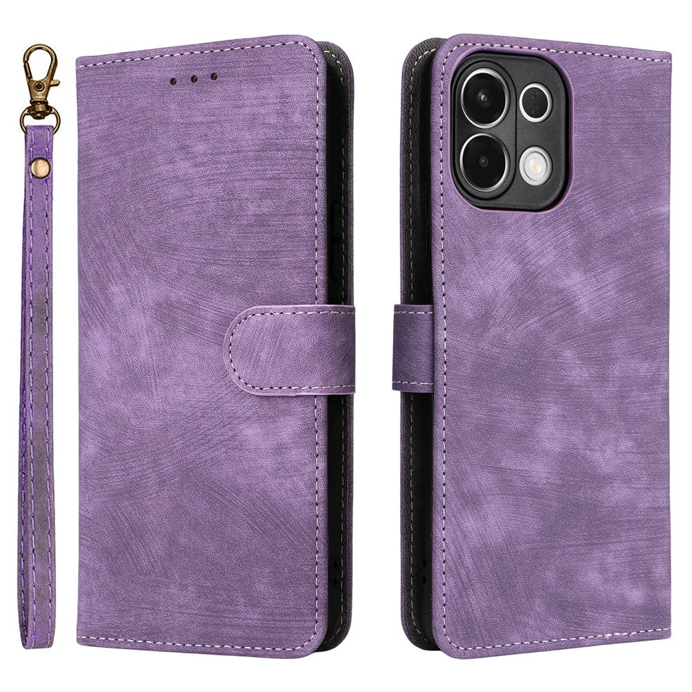 For Oppo K13 5G / 13x / K12s Case Wallet RFID Blocking PU Leather Phone Cover Stand with Strap - Purple