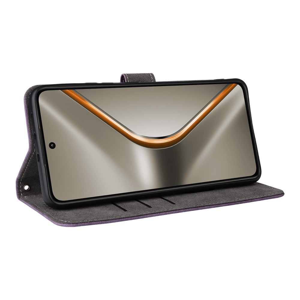 For Oppo K13 5G / 13x / K12s Case Wallet RFID Blocking PU Leather Phone Cover Stand with Strap - Purple