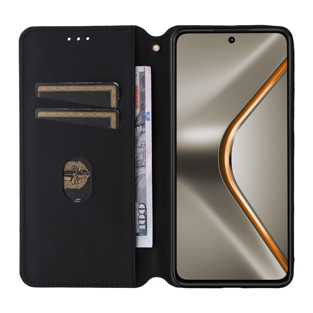 For Oppo K13 5G / K13x / K12s Case Wallet Rhombus Imprinted Leather Phone Cover - Black