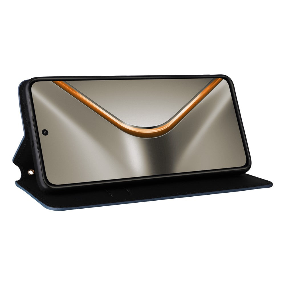 For Oppo K13 5G / K13x / K12s Case Wallet Rhombus Imprinted Leather Phone Cover - Blue