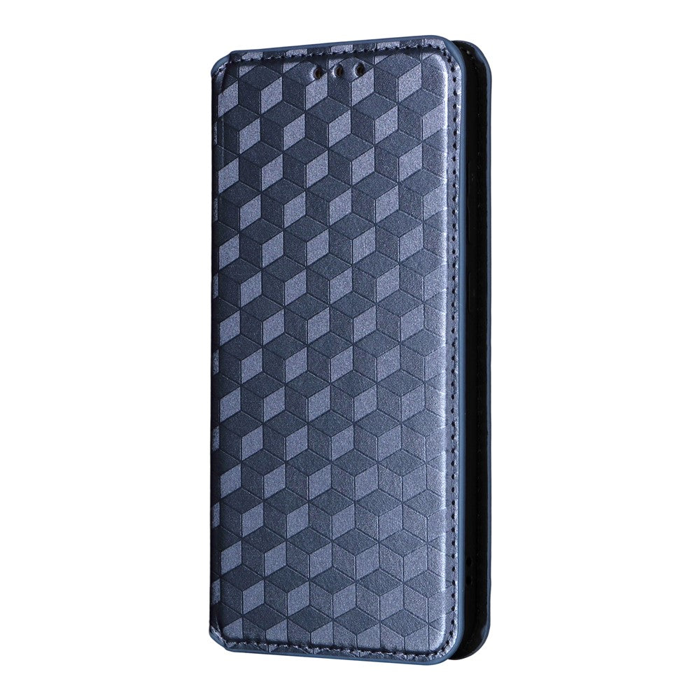 For Oppo K13 5G / K13x / K12s Case Wallet Rhombus Imprinted Leather Phone Cover - Blue