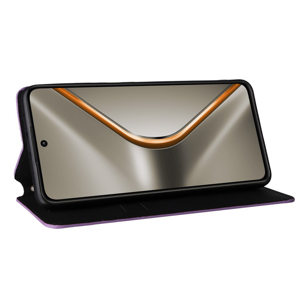 For Oppo K13 5G / K13x / K12s Case Wallet Rhombus Imprinted Leather Phone Cover - Purple