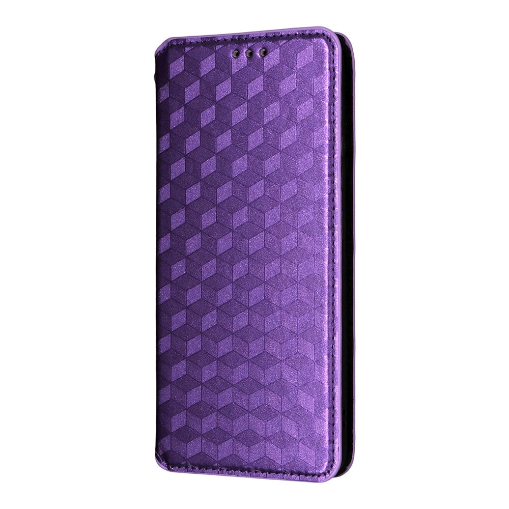 For Oppo K13 5G / K13x / K12s Case Wallet Rhombus Imprinted Leather Phone Cover - Purple