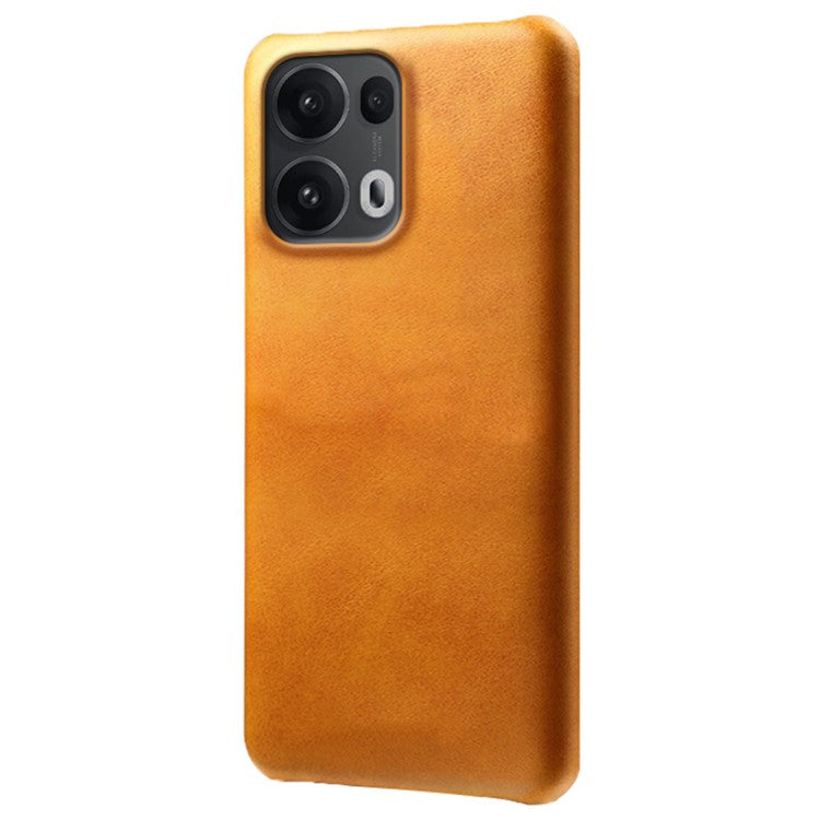 For Oppo Reno13 Pro 5G Case Calf Texture PU Leather Hard PC Protective Phone Cover - Orange