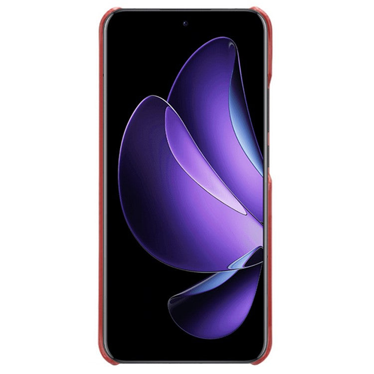 For Oppo Reno13 Pro 5G Case Calf Texture PU Leather Hard PC Protective Phone Cover - Red