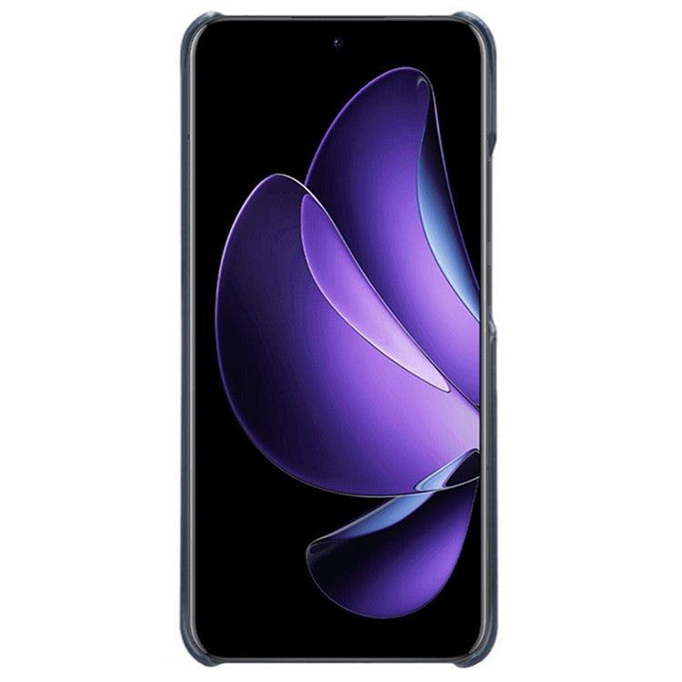 For Oppo Reno13 Pro 5G Case Calf Texture PU Leather Hard PC Protective Phone Cover - Blue