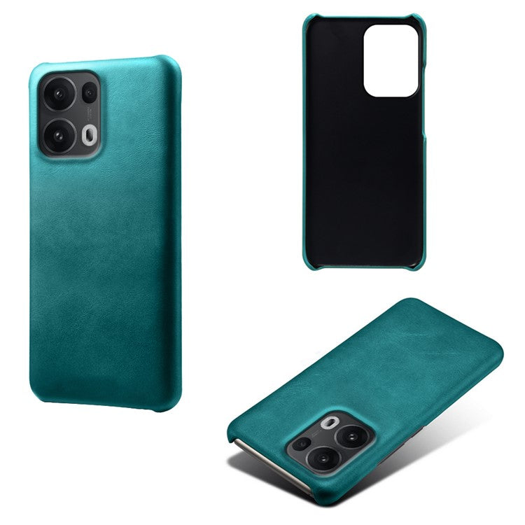 For Oppo Reno13 Pro 5G Case Calf Texture PU Leather Hard PC Protective Phone Cover - Green