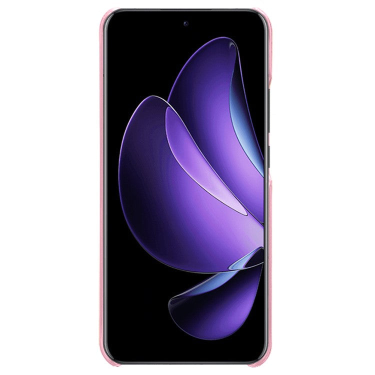 For Oppo Reno13 Pro 5G Case Calf Texture PU Leather Hard PC Protective Phone Cover - Rose Gold