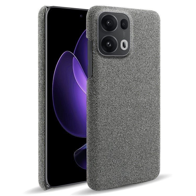 For Oppo Reno13 Pro 5G Phone Case Cloth Texture Anti-Scratch Protective PC Back Cover - Grey
