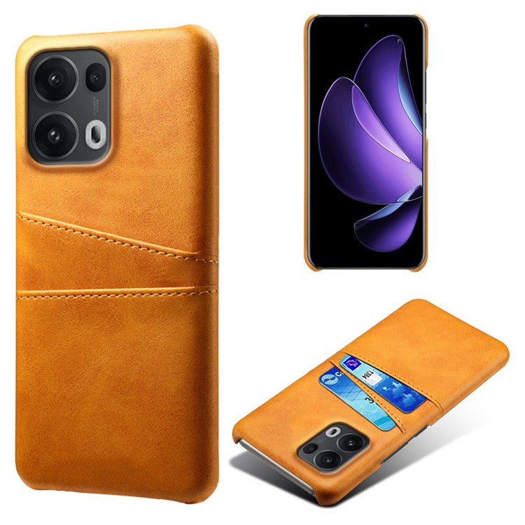 For Oppo Reno13 Pro 5G Case Dual Card Slots PU Leather + Hard PC Phone Cover - Orange