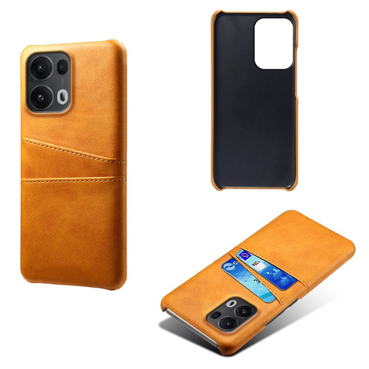 For Oppo Reno13 Pro 5G Case Dual Card Slots PU Leather + Hard PC Phone Cover - Orange