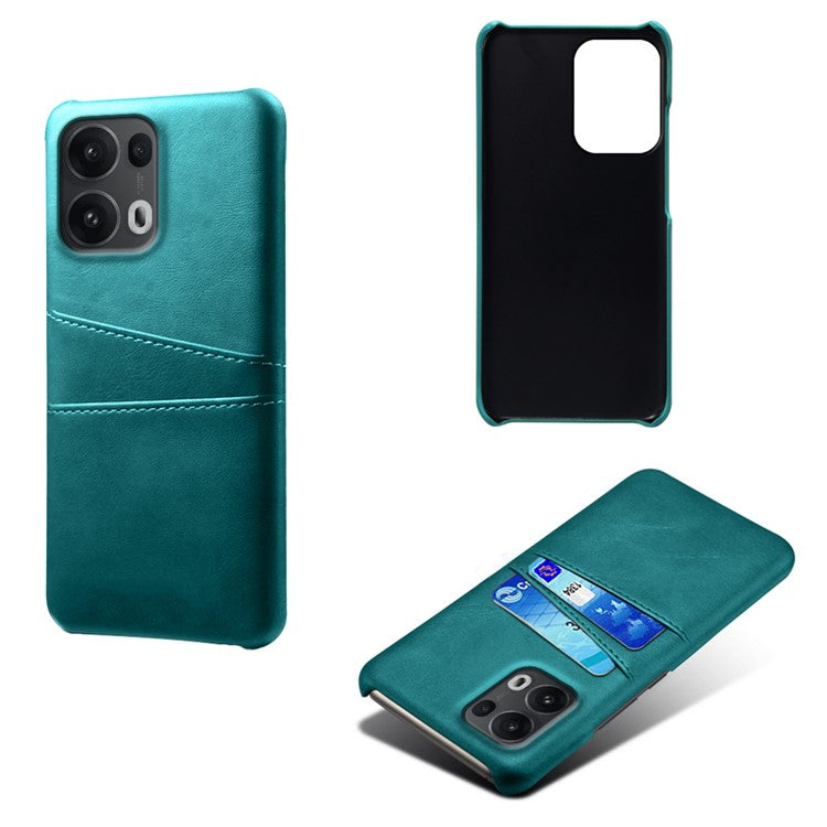 For Oppo Reno13 Pro 5G Case Dual Card Slots PU Leather + Hard PC Phone Cover - Green