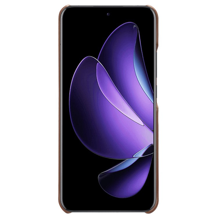 For Oppo Reno13 Pro 5G Case Dual Card Slots PU Leather + Hard PC Phone Cover - Brown