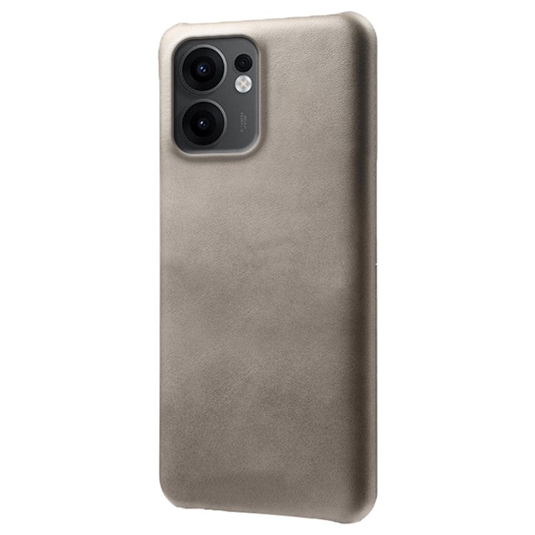 For Oppo Reno13 F 5G Case Calf Texture PU Leather Hard PC Protective Phone Cover - Grey