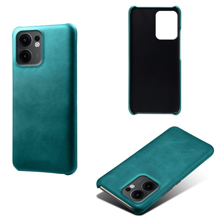 For Oppo Reno13 F 5G Case Calf Texture PU Leather Hard PC Protective Phone Cover - Green