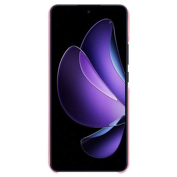 For Oppo Reno13 F 5G Case Calf Texture PU Leather Hard PC Protective Phone Cover - Rose Gold