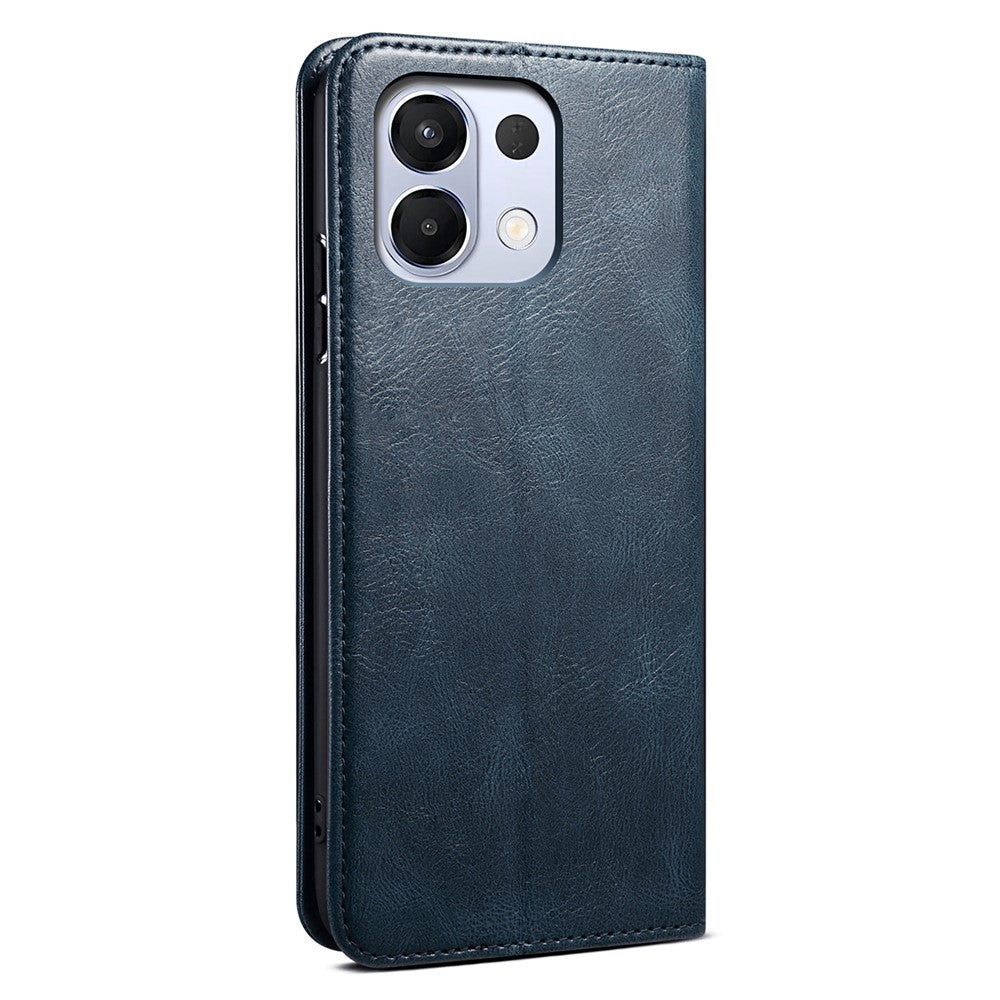 For Oppo K13 5G / K12s Case Crazy Horse Texture Waxy Leather Wallet Stand Phone Cover - Blue