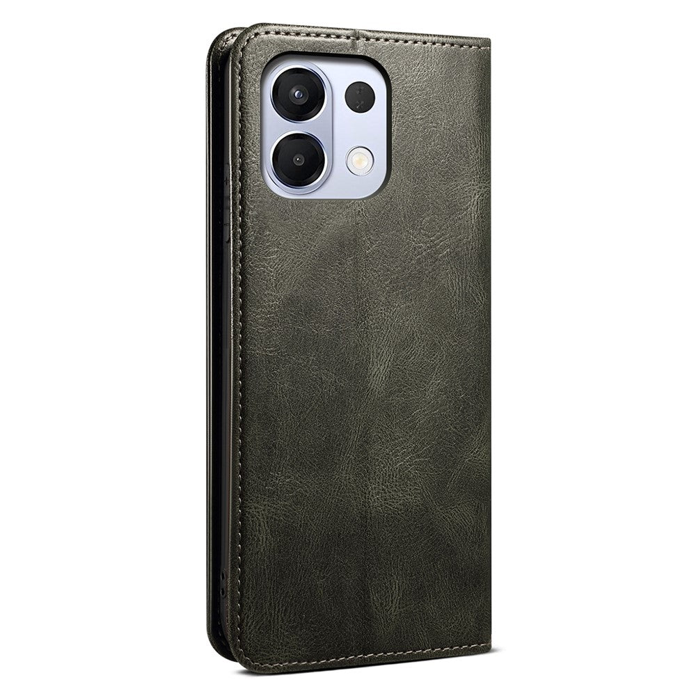 For Oppo K13 5G / K12s Case Crazy Horse Texture Waxy Leather Wallet Stand Phone Cover - Green