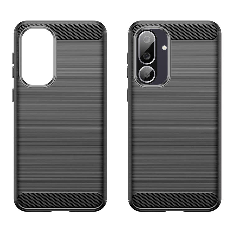 For Samsung Galaxy M56 5G / F56 5G Case Protective Phone Cover Carbon Fiber Texture Brushed - Black