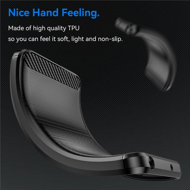 For Samsung Galaxy M56 5G / F56 5G Case Protective Phone Cover Carbon Fiber Texture Brushed - Black