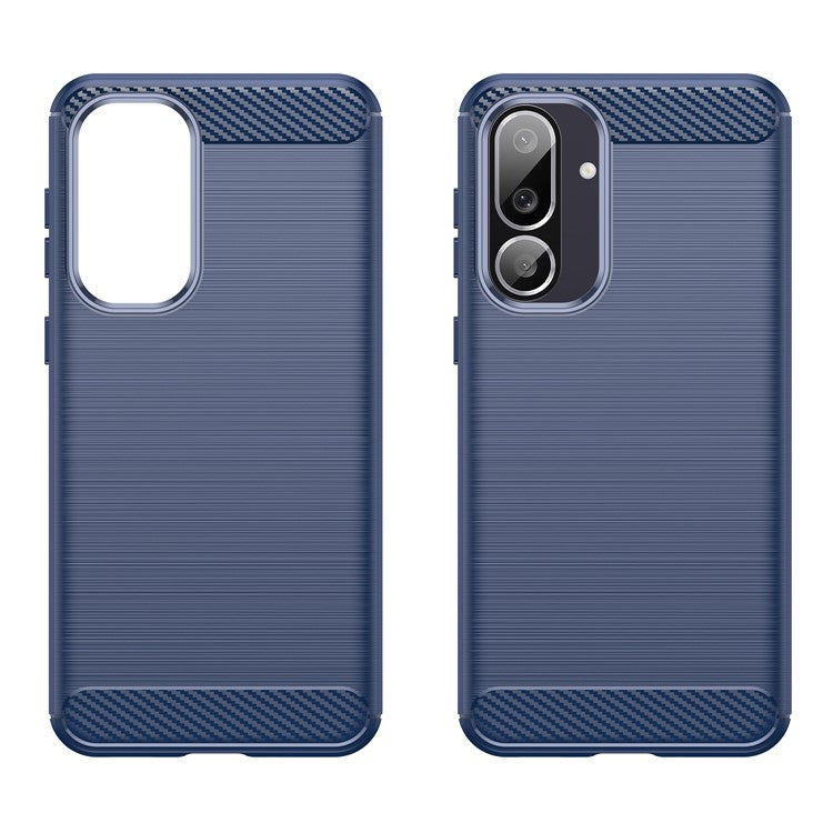 For Samsung Galaxy M56 5G / F56 5G Case Protective Phone Cover Carbon Fiber Texture Brushed - Blue