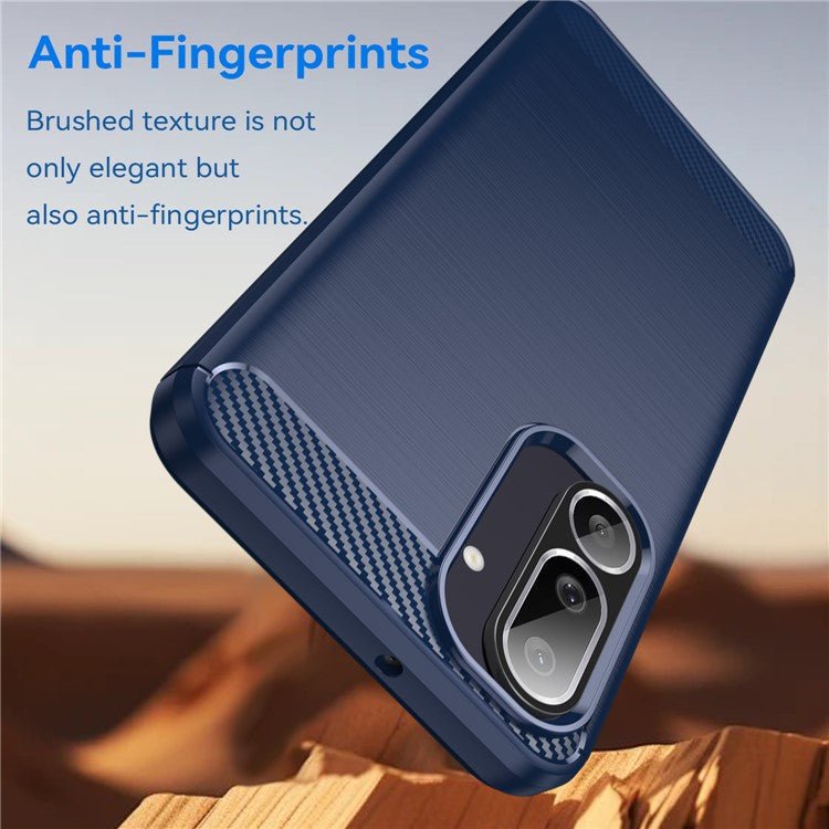 For Samsung Galaxy M56 5G / F56 5G Case Protective Phone Cover Carbon Fiber Texture Brushed - Blue