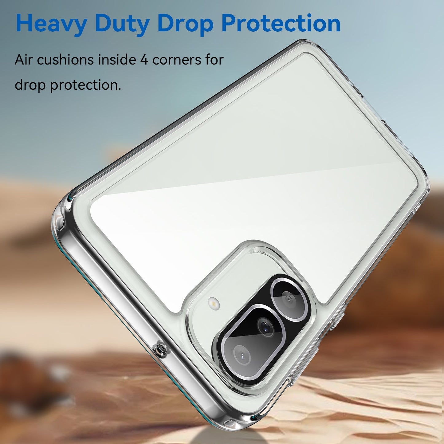 For Samsung Galaxy M56 5G Clear Phone Case WANLONFENG MF2 Series TPU Acrylic Cover with 2Pcs Tempered Glass - Transparent