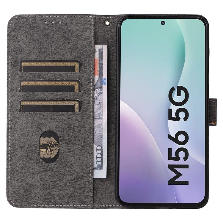 For Samsung Galaxy M56 5G Case Wallet RFID Blocking PU Leather Phone Cover Stand with Strap - Black