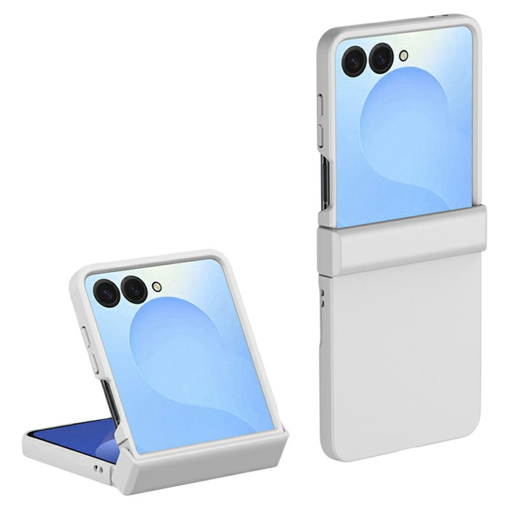 For Samsung Galaxy Z Flip7 5G Case Hinge Protection Skin-Touch PC Phone Cover - White