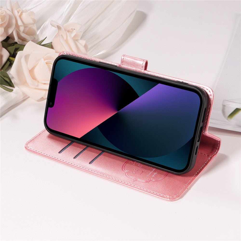 For iPhone 17 Pro Max Leather Case Butterfly Floral Imprint Wallet Stand Cover - Pink