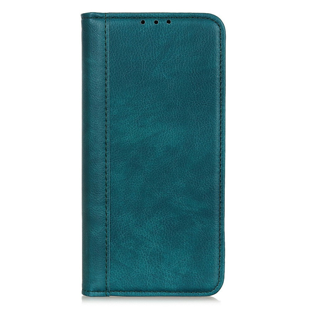 For iPhone 17 Pro Max Stand Case Split Leather Litchi Texture Wallet Phone Cover - Green