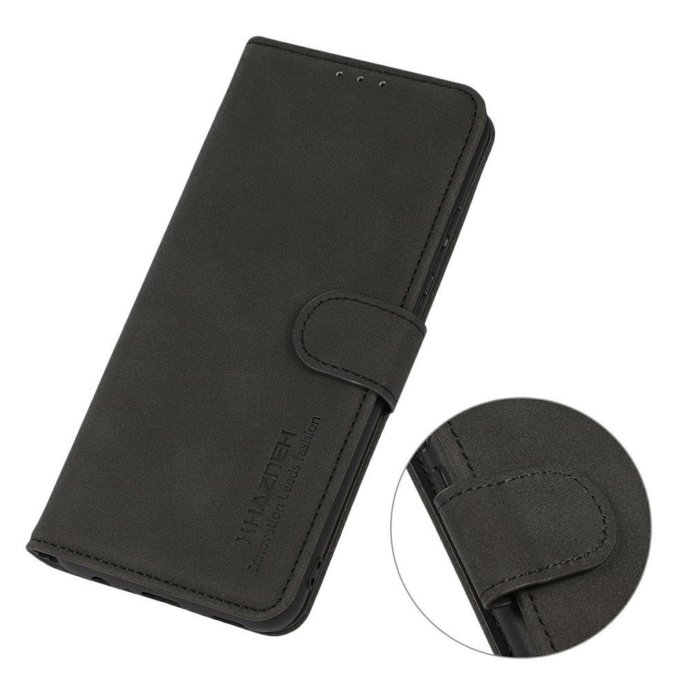 KHAZNEH For iPhone 17 Pro Max Case PU Leather Wallet Stand Phone Cover - Black