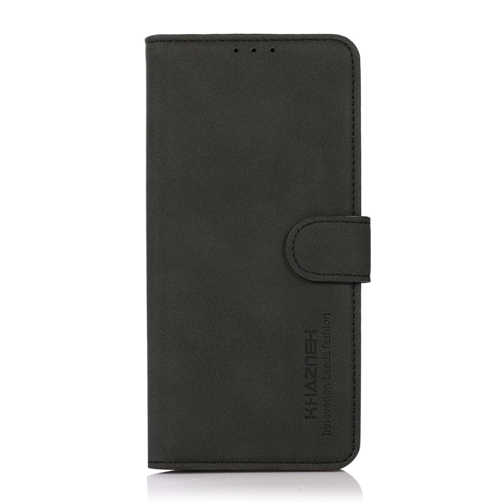 KHAZNEH For iPhone 17 Pro Max Case PU Leather Wallet Stand Phone Cover - Black