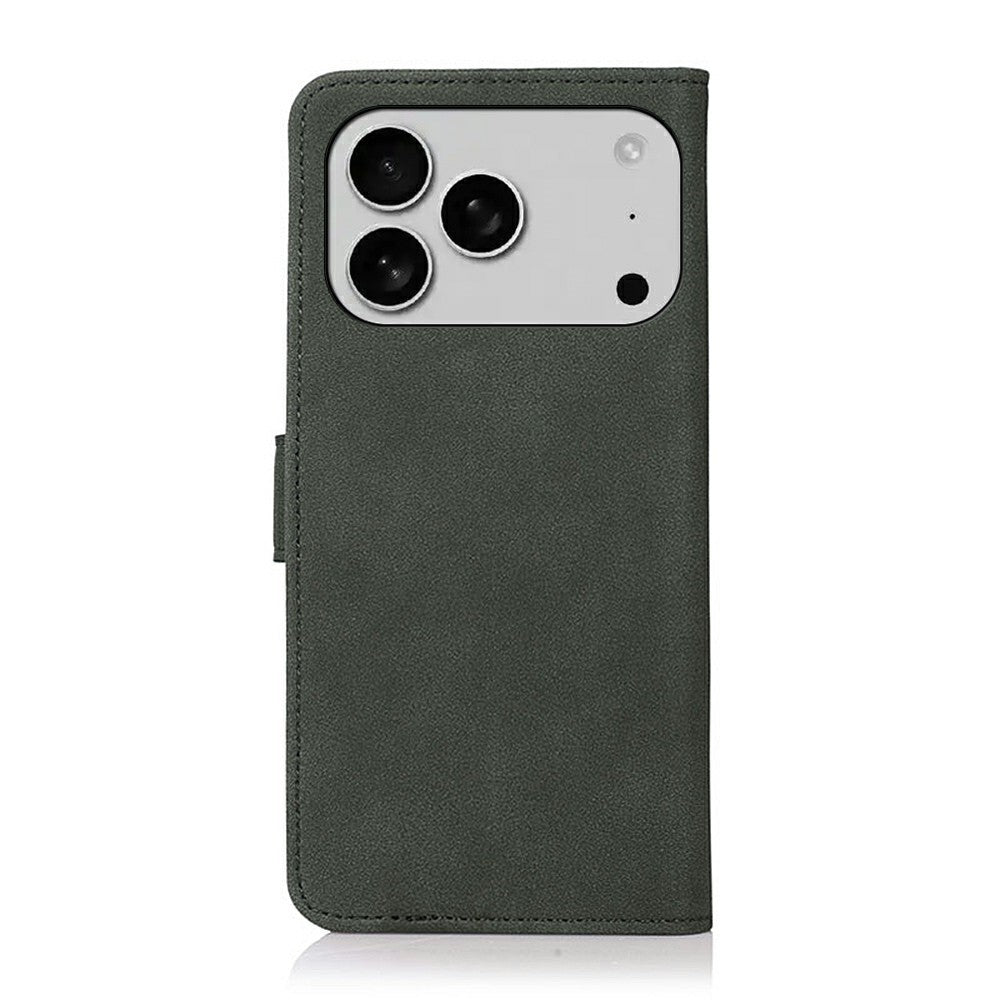 KHAZNEH For iPhone 17 Pro Max Case PU Leather Wallet Stand Phone Cover - Green