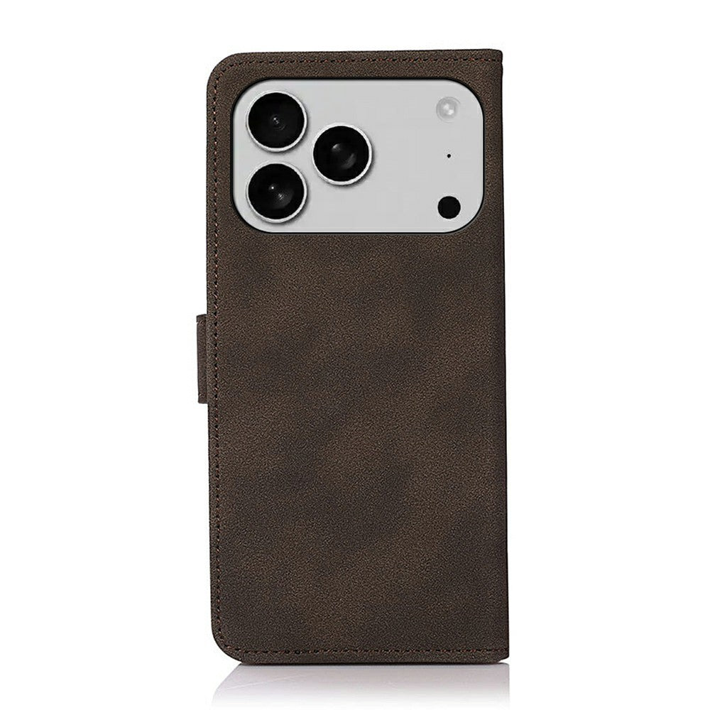 KHAZNEH For iPhone 17 Pro Max Case PU Leather Wallet Stand Phone Cover - Brown