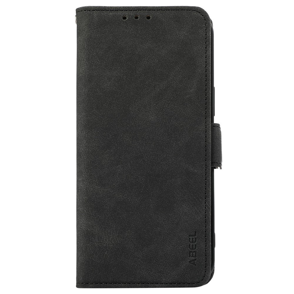 ABEEL For iPhone 17 Pro Max Case PU Leather Folio Stand View RFID Blocking Phone Cover - Black