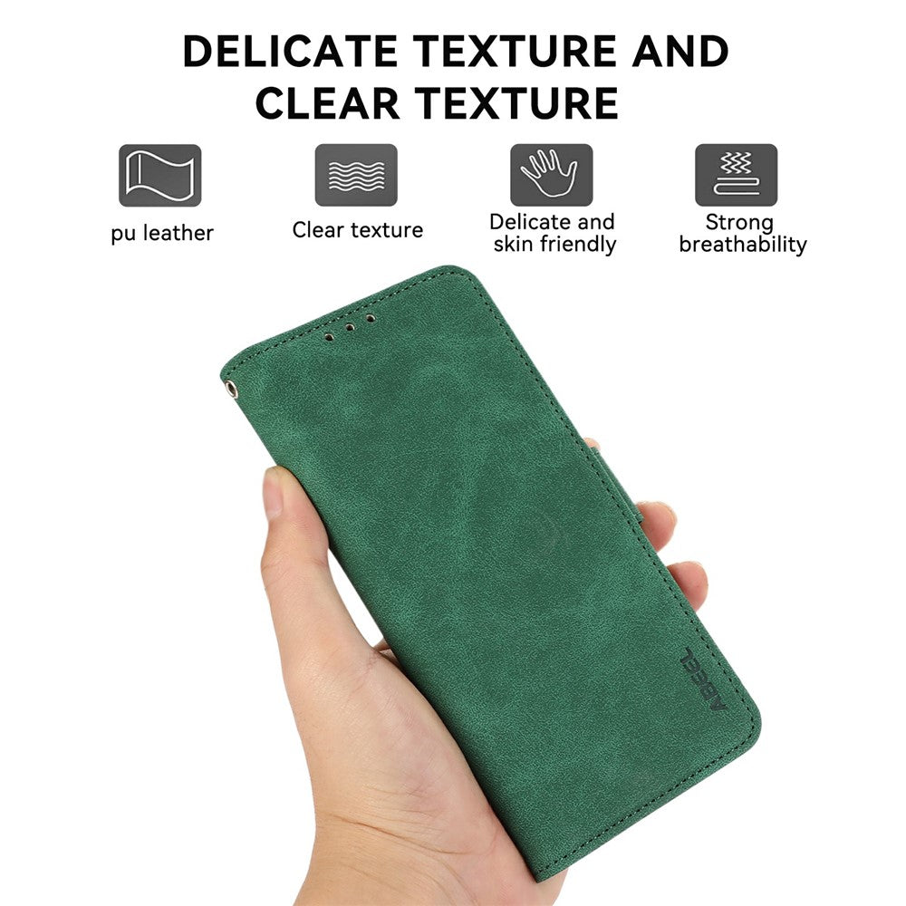 ABEEL For iPhone 17 Pro Max Case PU Leather Folio Stand View RFID Blocking Phone Cover - Green