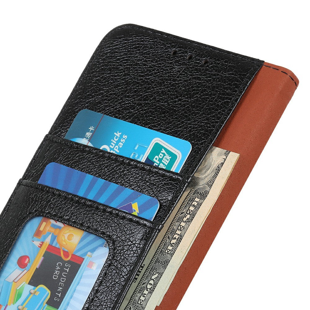 For iPhone 17 Pro Max Case Nappa Texture Split Leather Wallet Phone Cover - Black