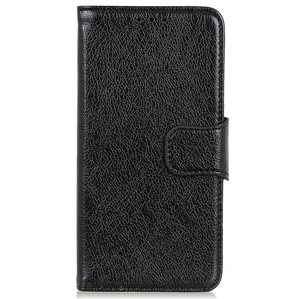 For iPhone 17 Pro Max Case Nappa Texture Split Leather Wallet Phone Cover - Black