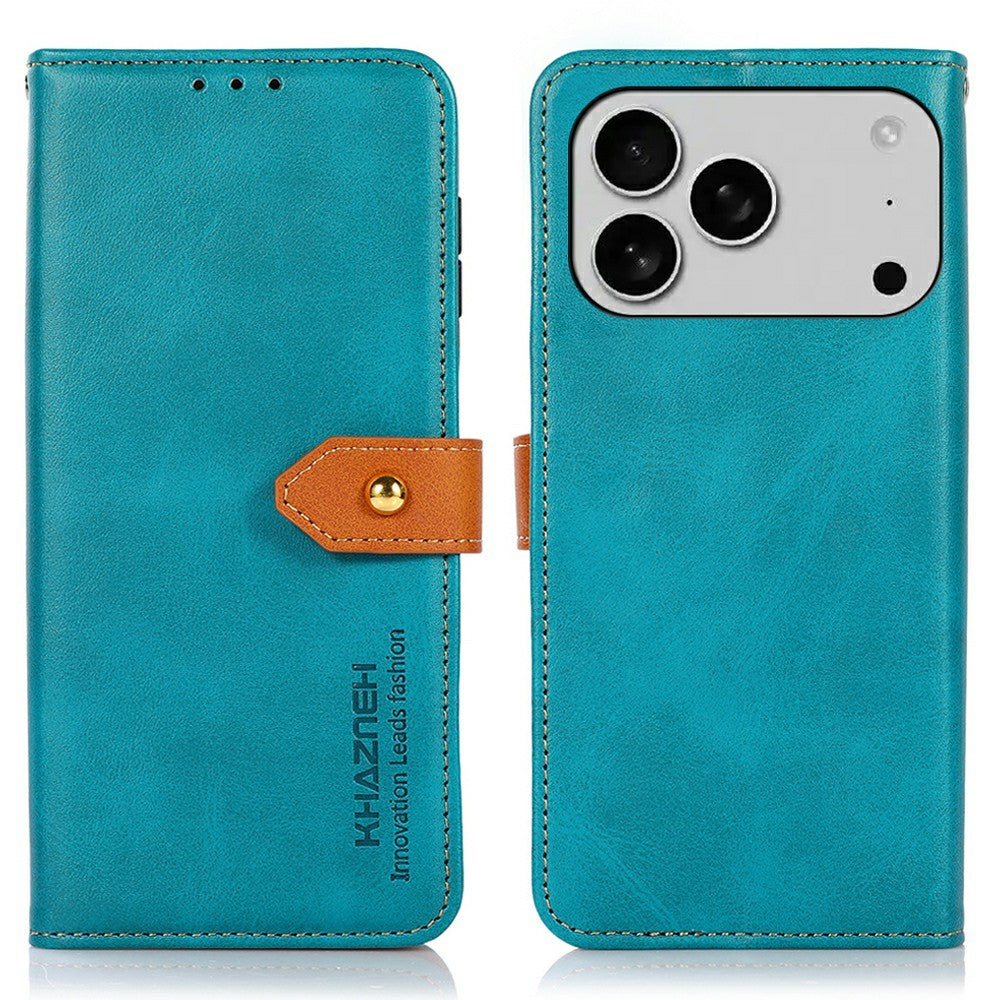 KHAZNEH For iPhone 17 Pro Max Wallet Phone Case Stand Leather Flip Cover - Blue