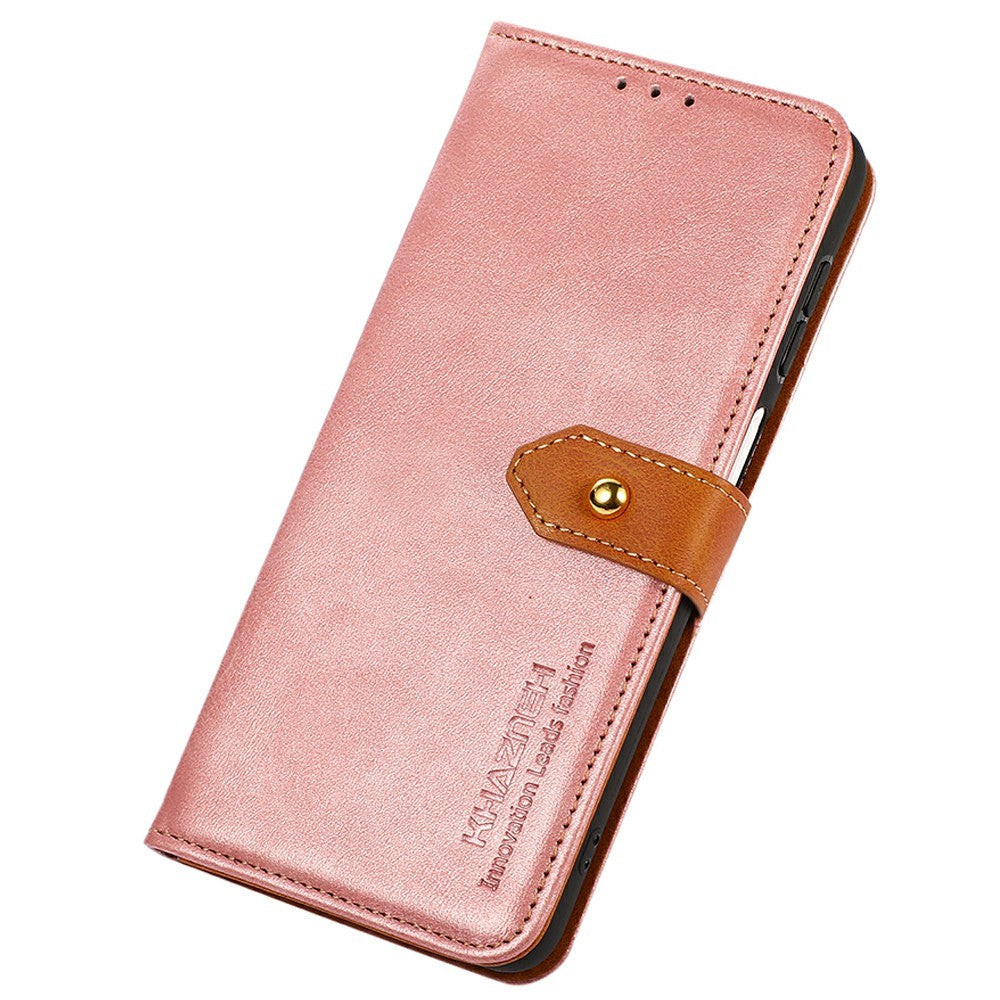 KHAZNEH For iPhone 17 Pro Max Wallet Phone Case Stand Leather Flip Cover - Rose Gold