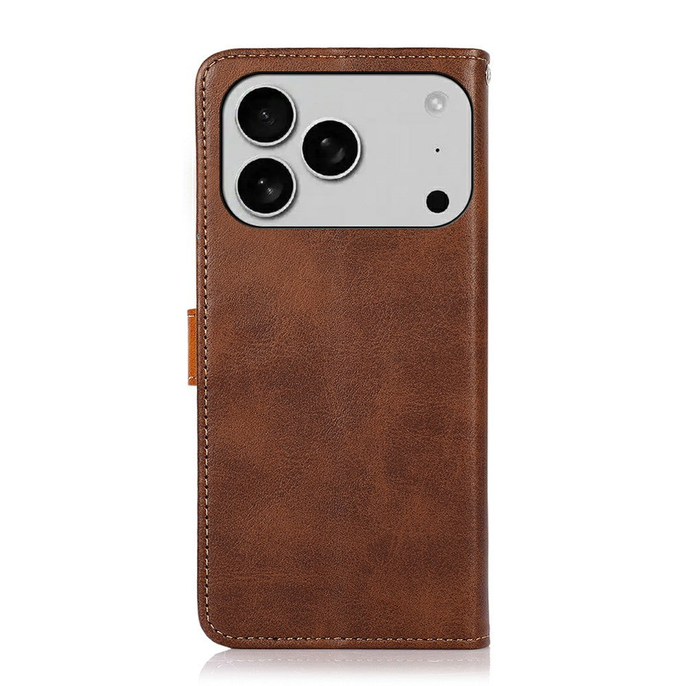 KHAZNEH For iPhone 17 Pro Max Wallet Phone Case Stand Leather Flip Cover - Brown