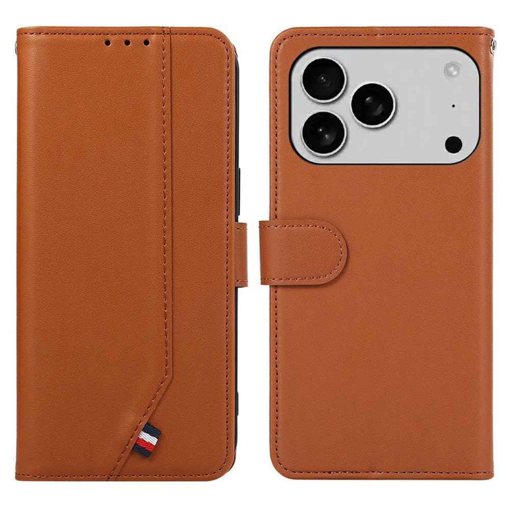 For iPhone 17 Pro Max Case RFID Blocking Flip Leather Phone Cover - Brown