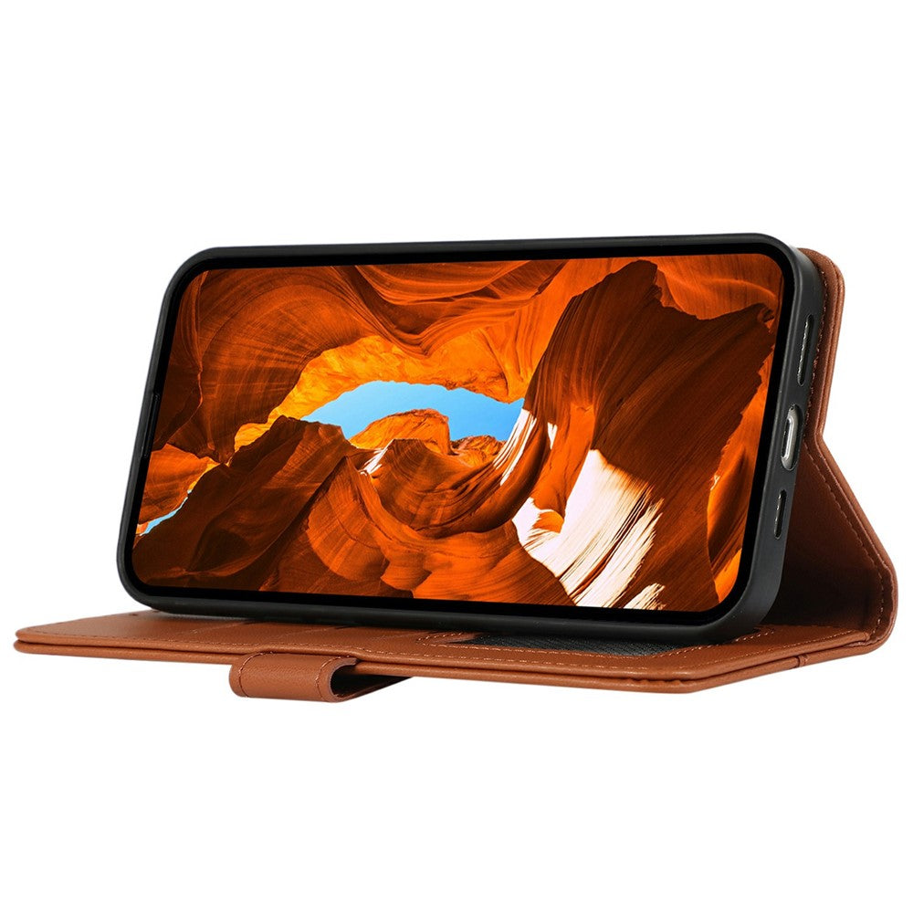 For iPhone 17 Pro Max Case RFID Blocking Flip Leather Phone Cover - Brown