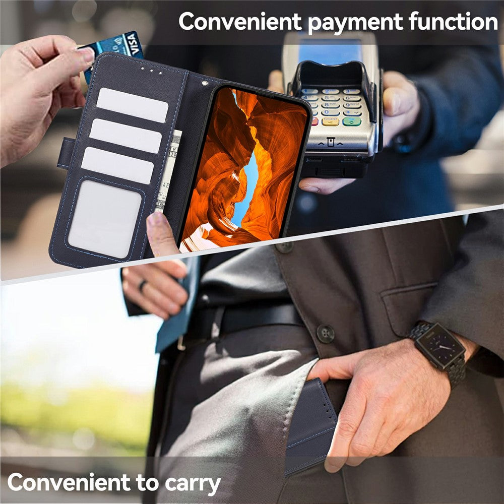 For iPhone 17 Pro Max Case RFID Blocking Flip Leather Phone Cover - Blue