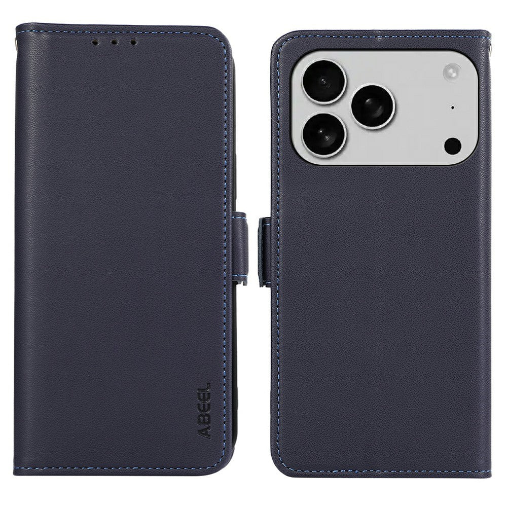 ABEEL For iPhone 17 Pro Max Case Leather Phone Cover with RFID Blocking Wallet - Blue