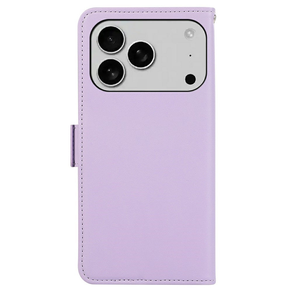 ABEEL For iPhone 17 Pro Max Case Leather Phone Cover with RFID Blocking Wallet - Purple