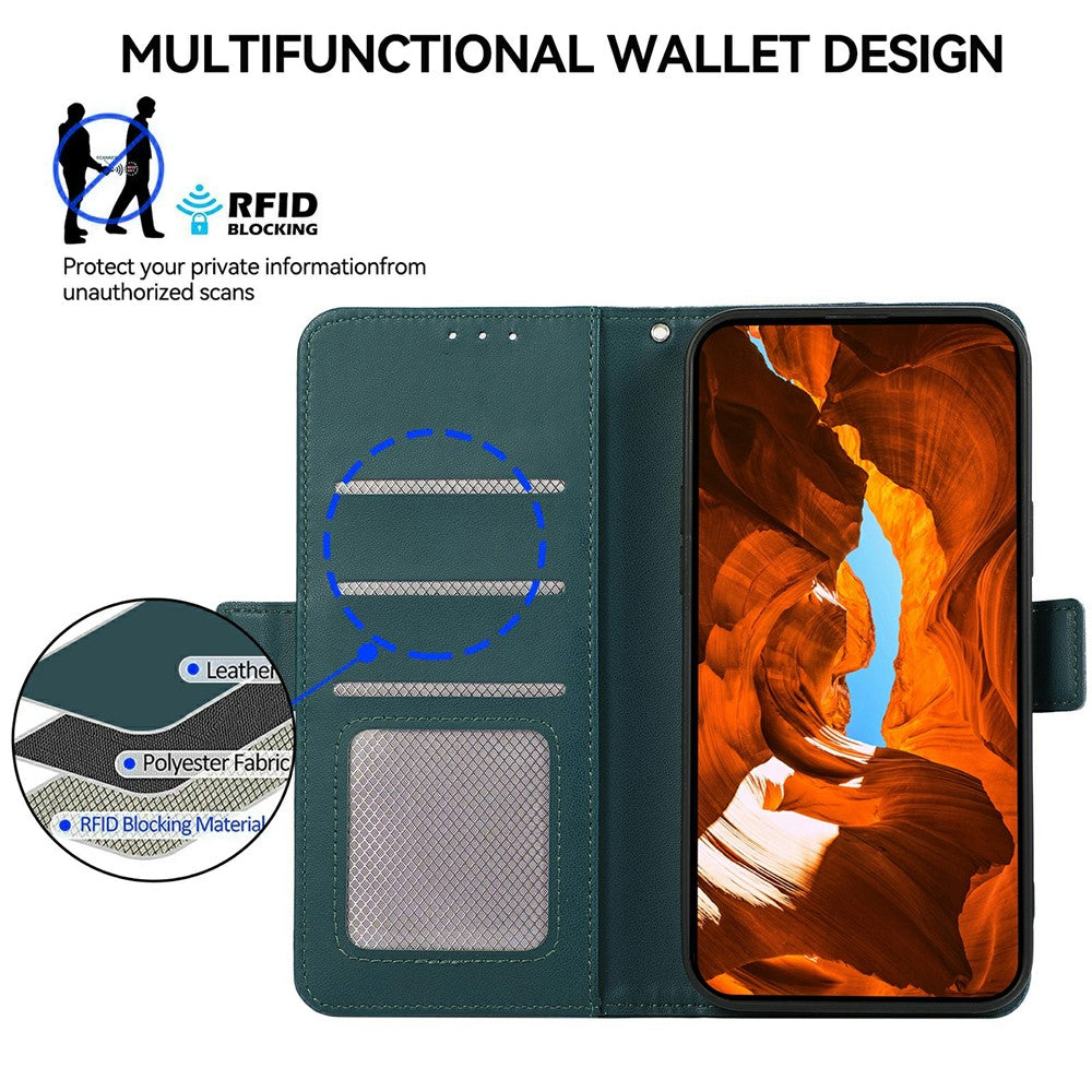 ABEEL For iPhone 17 Pro Max Case Leather Phone Cover with RFID Blocking Wallet - Green