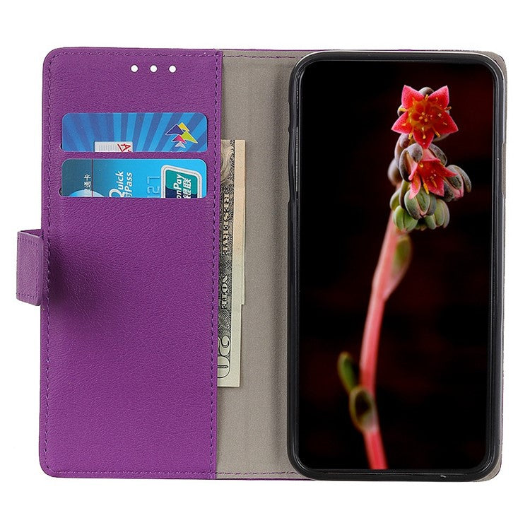 Mobile Phone Case for Samsung Galaxy A14 5G / A14 4G PU Leather Stand Wallet Magnetic Clasp Cell Phone Cover - Purple